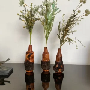 wood vases